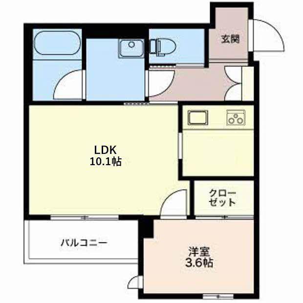 CHARDON(1LDK/1階)の間取り写真