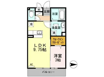 富山地鉄富山市内線 西中野駅 徒歩3分 3階建 築12年(1LDK/3階)の間取り写真