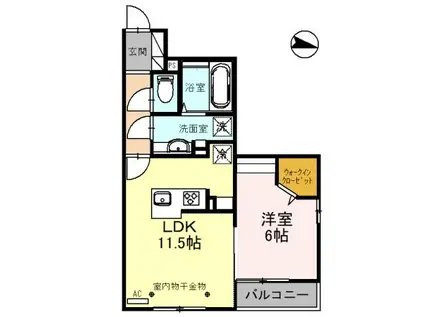 富山地鉄不二越上滝 上堀駅 徒歩14分 2階建 築3年(1LDK/2階)の間取り写真