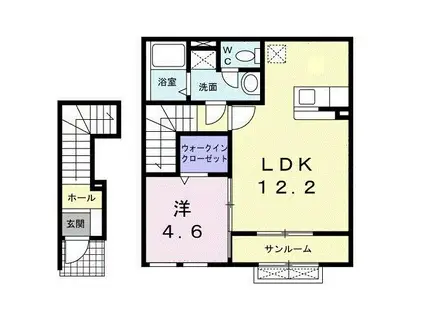 フルール Ⅳ(1LDK/2階)の間取り写真