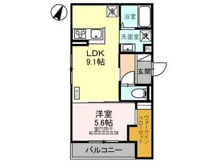 D-GRANDE弥生(1LDK/2階)の間取り写真
