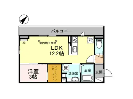 AKOUSAM(1LDK/2階)の間取り写真