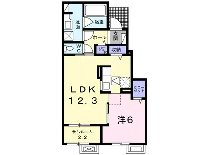 富山地鉄富山港線 蓮町駅(馬場記念公園前) 徒歩9分 2階建 築8年(1LDK/1階)の間取り写真