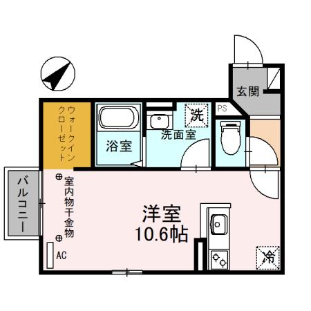 レグレス野村(ワンルーム/2階)の間取り写真