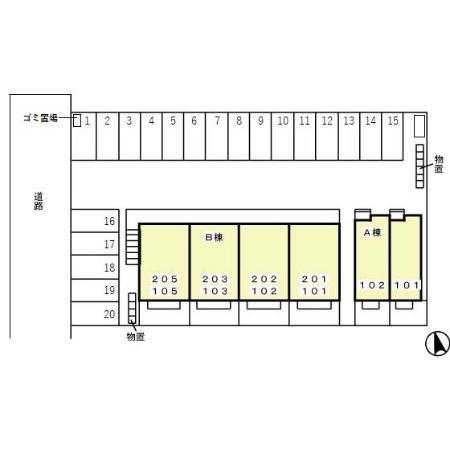ターミナルパーク中新湊B棟(1LDK/2階)
