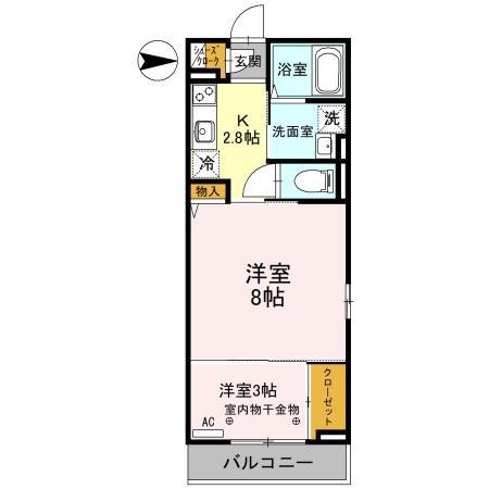 富山地鉄不二越上滝 南富山駅 徒歩18分 2階建 築6年(2K/2階)の間取り写真