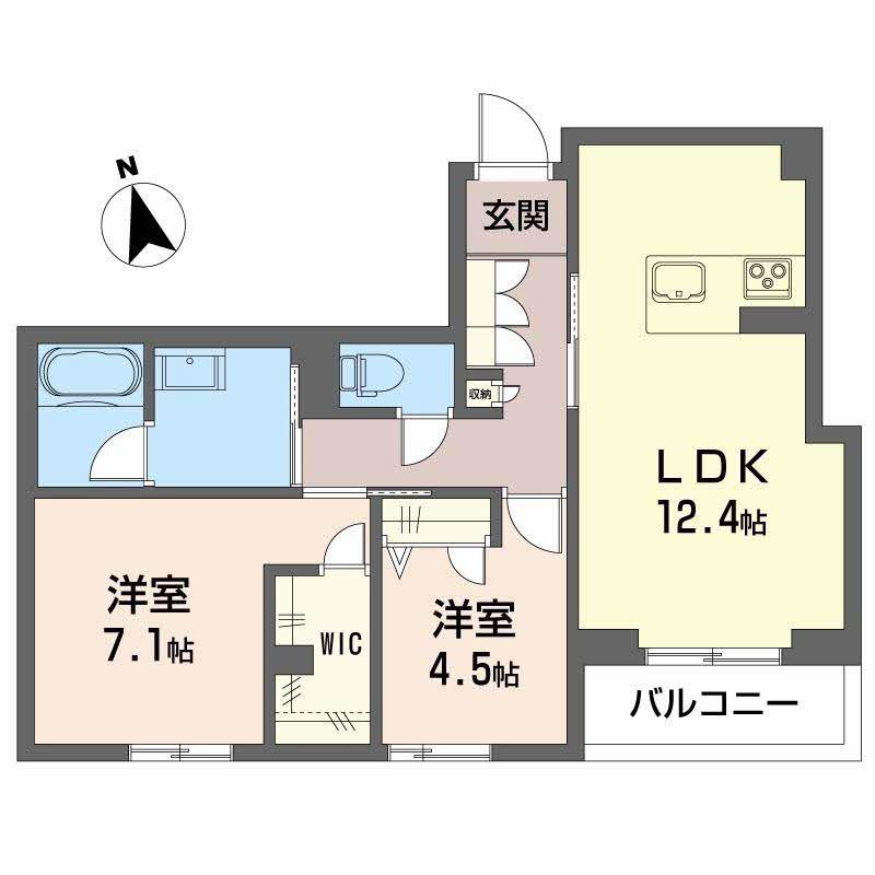 アンティーム(2LDK/2階)の間取り写真