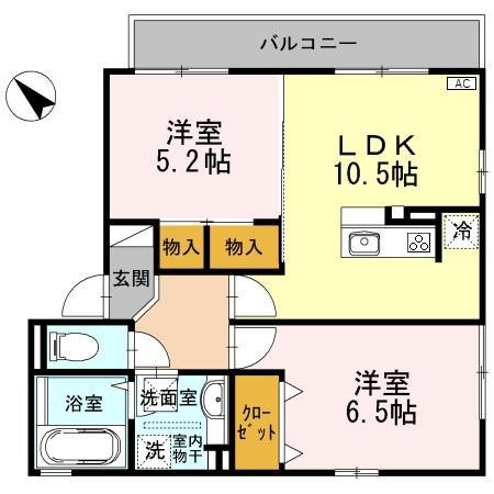 ネクサス(2LDK/1階)の間取り写真