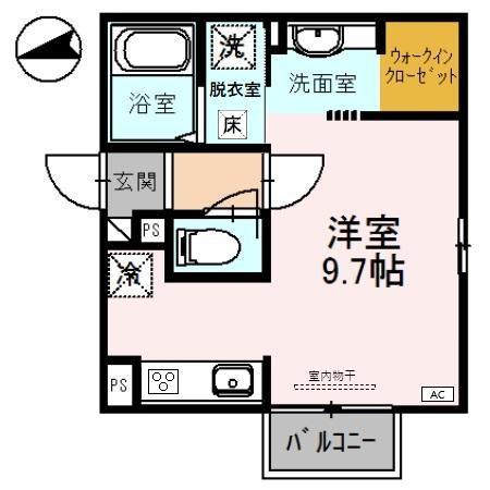 メゾン栄町V(ワンルーム/1階)の間取り写真