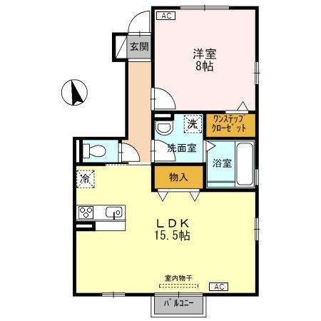 D-ROOM手崎(1LDK/1階)の間取り写真