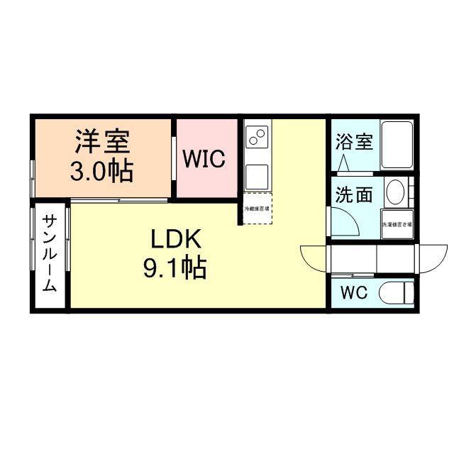 グランシエル(1LDK/1階)の間取り写真