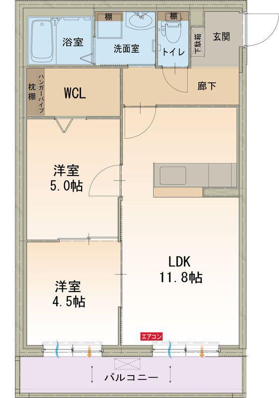 プランセッス(2LDK/1階)の間取り写真