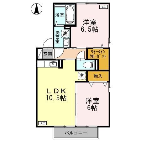 セジュールみのり F(2LDK/2階)の間取り写真