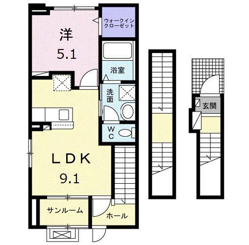 ベルトピア36(1LDK/3階)の間取り写真
