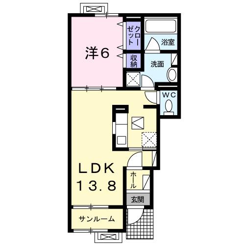 グラナリーウェルス(1LDK/1階)の間取り写真