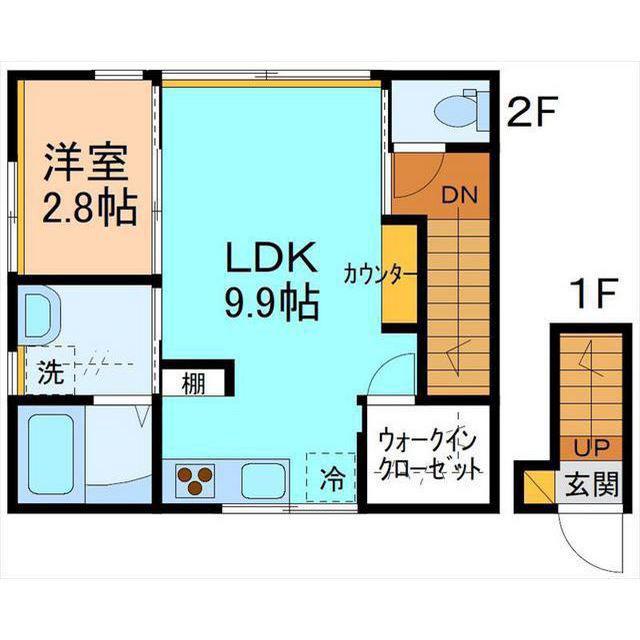 CREA(1LDK/2階)の間取り写真