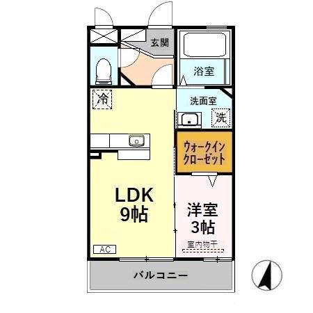 グレイス戸出(1LDK/2階)の間取り写真