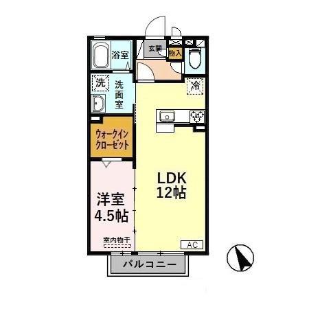 富山地鉄富山港線 粟島駅 徒歩5分 2階建 築21年(1LDK/2階)の間取り写真
