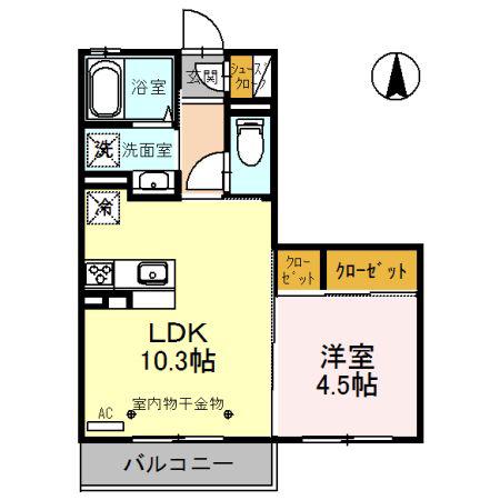 コーポ雅(1LDK/1階)の間取り写真