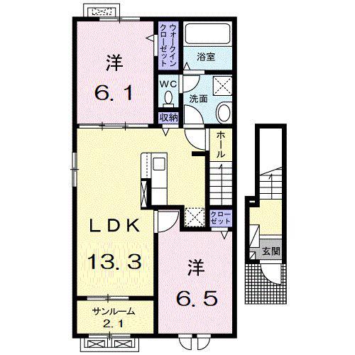 ショコラフレーズ(2LDK/2階)の間取り写真