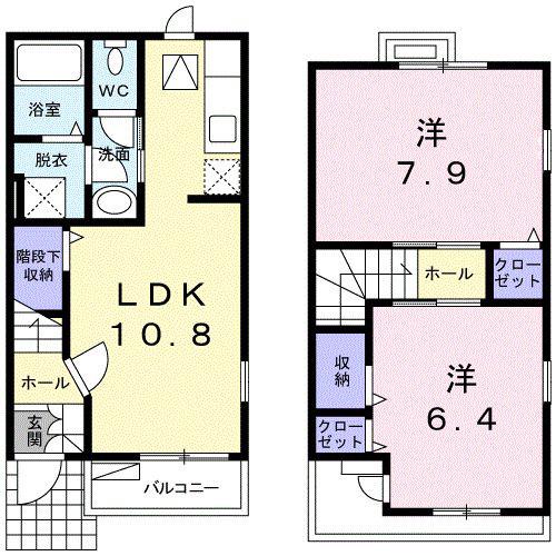 リヴィエール(2LDK/1階)の間取り写真