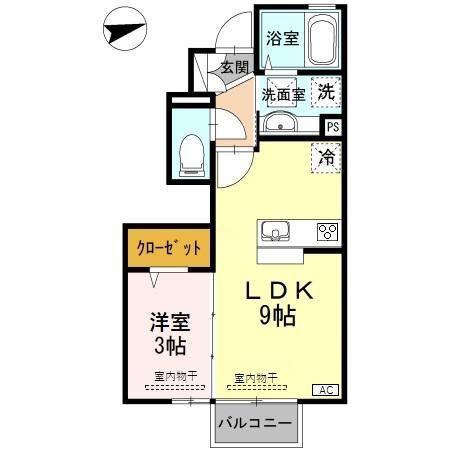 CENTER LINK(1LDK/1階)の間取り写真