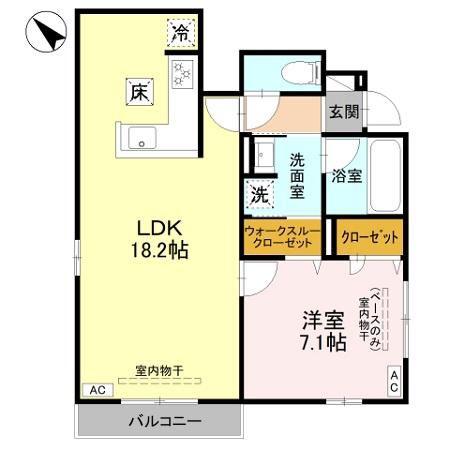 富山地鉄富山市内線 大町駅(富山) 徒歩14分 2階建 新築(1LDK/1階)の間取り写真