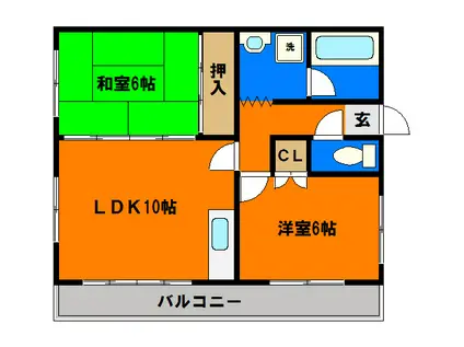伊東ビル(2LDK/2階)の間取り写真