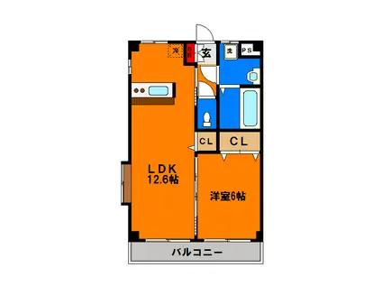 ドルチェヒルズ(1LDK/1階)の間取り写真