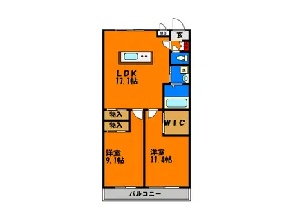 アメニティ21(2LDK/3階)の間取り写真