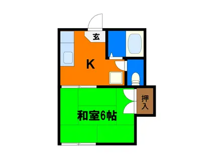 ホワイトハウス(1K/1階)の間取り写真