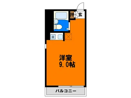 グランドマンション(ワンルーム/3階)の間取り写真