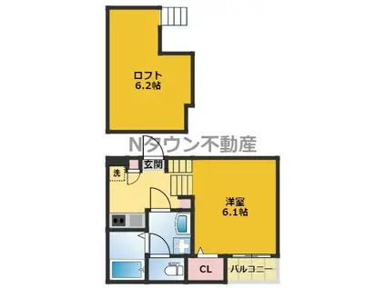 アールグレイス中島町(1K/1階)の間取り写真
