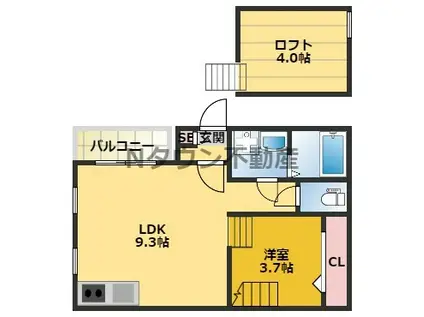 ABISKOⅡ(1SLDK/1階)の間取り写真