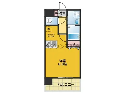 プレサンス新栄デコール(ワンルーム/6階)の間取り写真