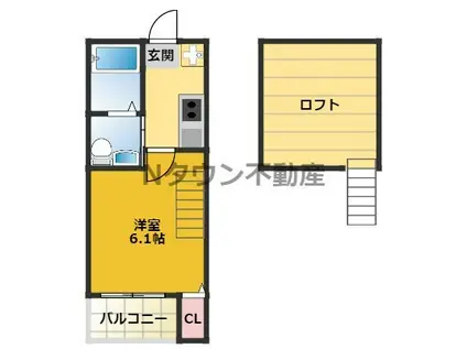 コンフォート生駒(1K/1階)の間取り写真