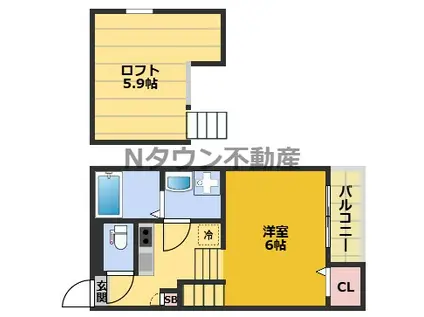 BLUE GARDEN(1K/1階)の間取り写真