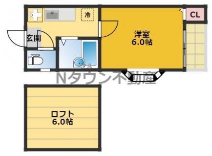 プルミエ(1K/2階)の間取り写真