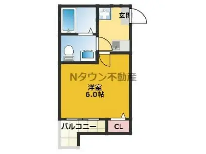 パルティール名塚(1K/2階)の間取り写真