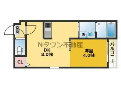 FELICEⅥ(1DK/1階)の間取り写真