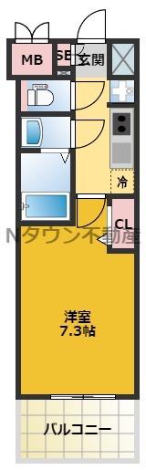 プレサンスジェネ新栄町駅前 葵(1K/14階)の間取り写真