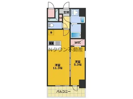 エスポワール黄金(1LDK/2階)の間取り写真