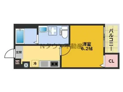 ペトリコール砂田(1K/1階)の間取り写真