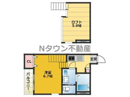 メイプルスクエア大宮(1SK/1階)の間取り写真