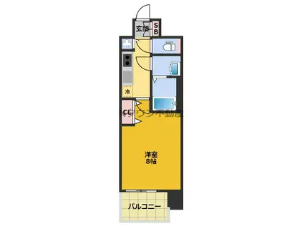 プレサンス上前津フィット(1K/12階)の間取り写真