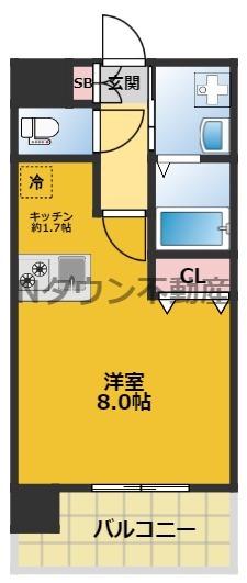 プレサンス新栄デコール(ワンルーム/7階)の間取り写真