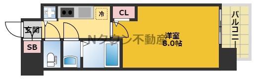 エスリード栄イーストスクエア(1K/4階)の間取り写真