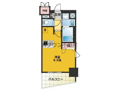 プレサンス泉アーバンゲート(1K/4階)の間取り写真