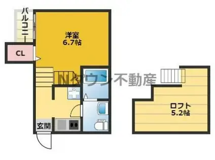 STAGE志賀本通(1K/1階)の間取り写真