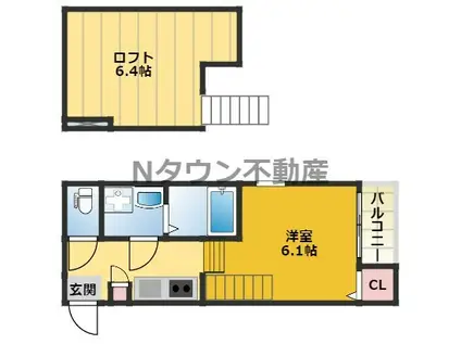 ABISKONAKAMURA(1K/2階)の間取り写真